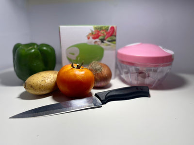 Manual Veggie Chopper – 3-Blade Pull String Dicer (Multi Colour)