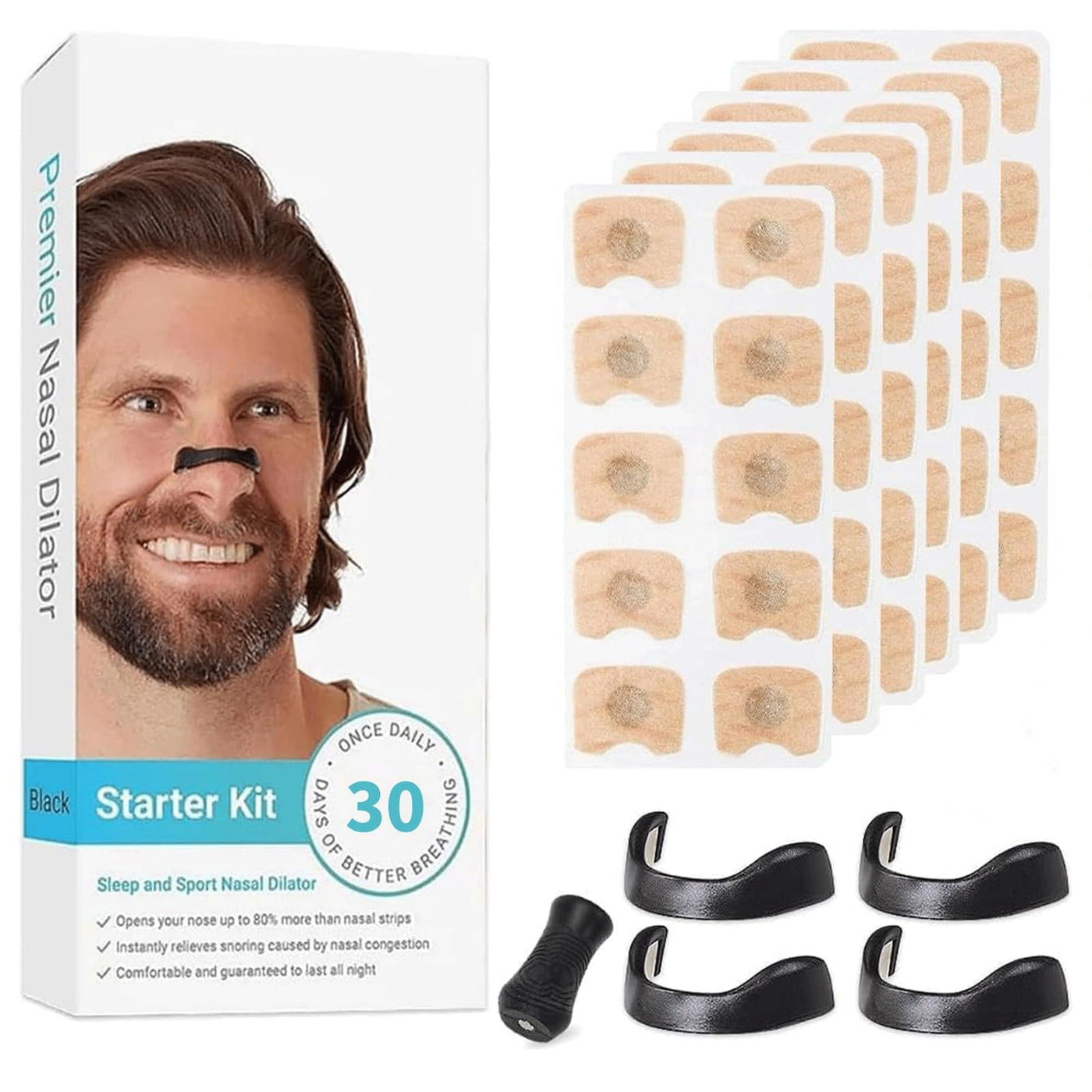 Oxygen Boost Strips – 30 Magnetic Nasal & Mouth Tapes