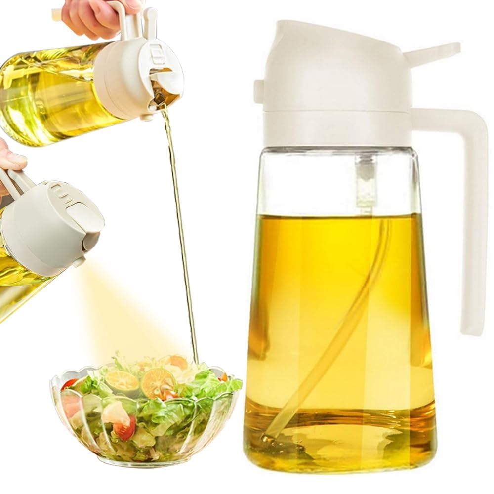 Olive Oil Sprayer & Dispenser – 1Pc 470ml Glass Bottle