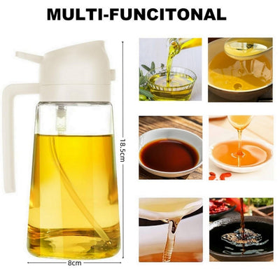Olive Oil Sprayer & Dispenser – 1Pc 470ml Glass Bottle