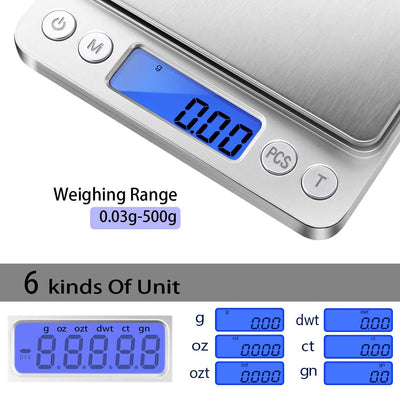 Mini Gram Scale – Portable 500g/0.01g Food & Jewelry Scale