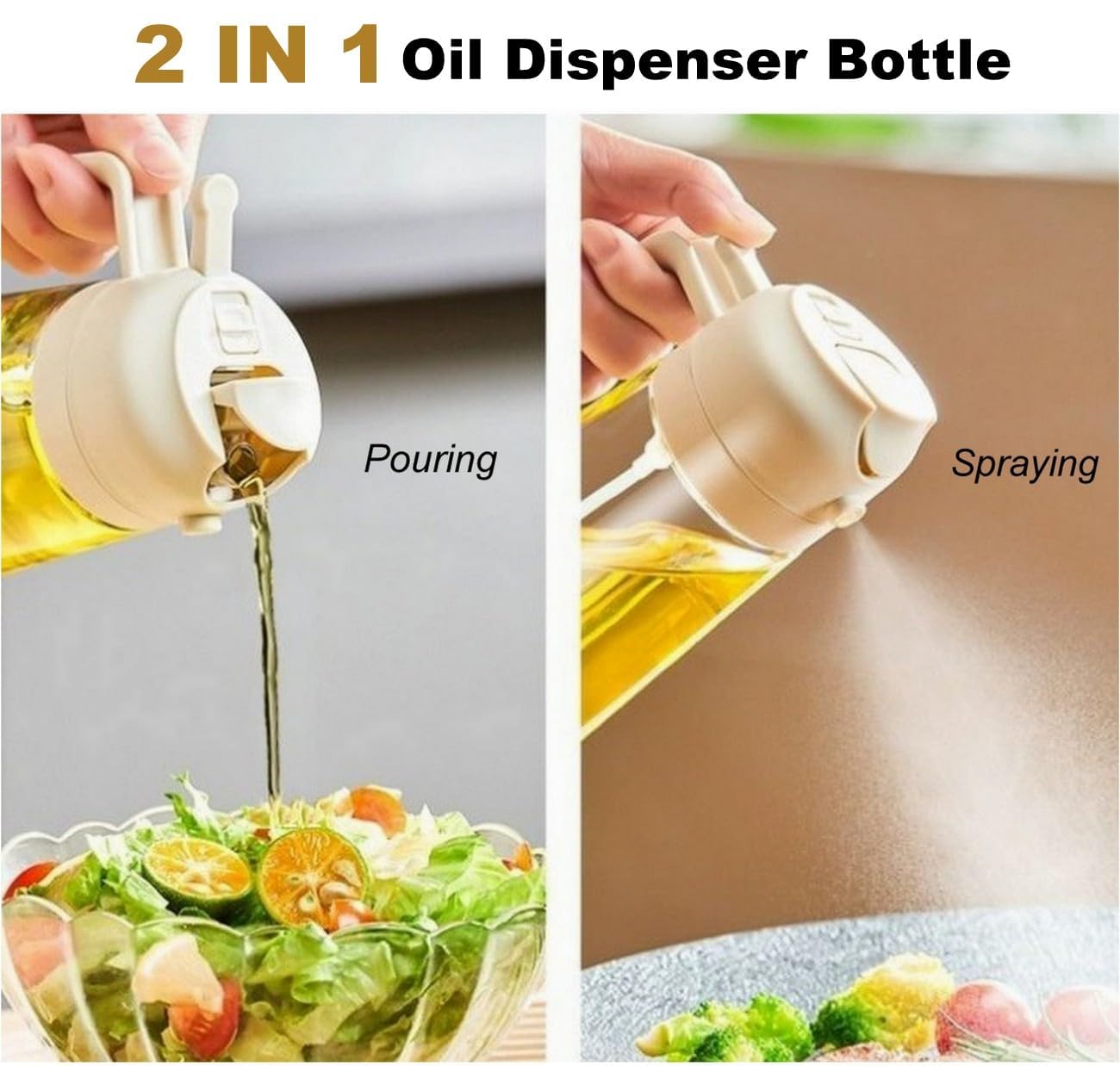 Olive Oil Sprayer & Dispenser – 1Pc 470ml Glass Bottle