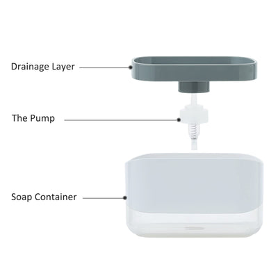 Smart Soap Pump – Refillable 350ml Kitchen Organizer