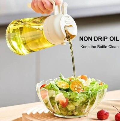 Olive Oil Sprayer & Dispenser – 1Pc 470ml Glass Bottle