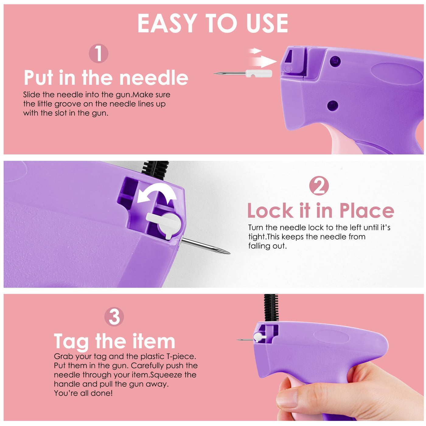 Scopck Stitch Gun - Handheld Clothes Repair Tool - Mini Sewing Kit - Purple