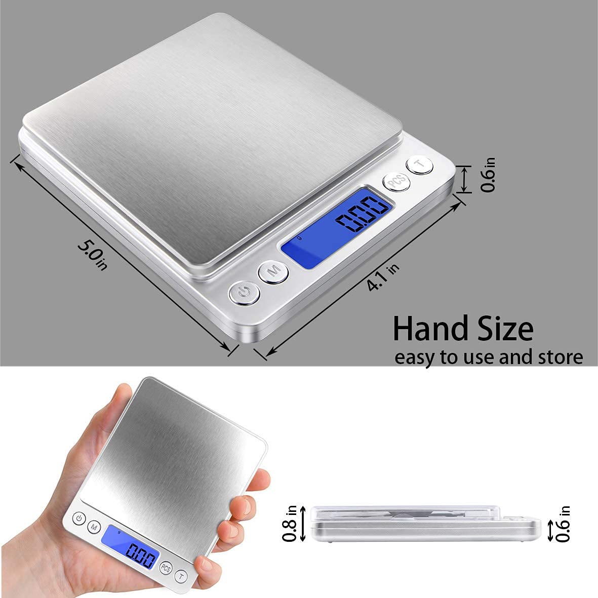 Mini Gram Scale – Portable 500g/0.01g Food & Jewelry Scale