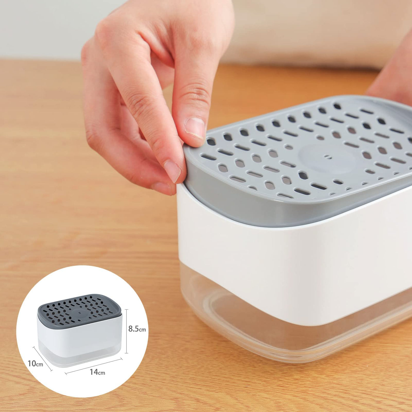 Smart Soap Pump – Refillable 350ml Kitchen Organizer
