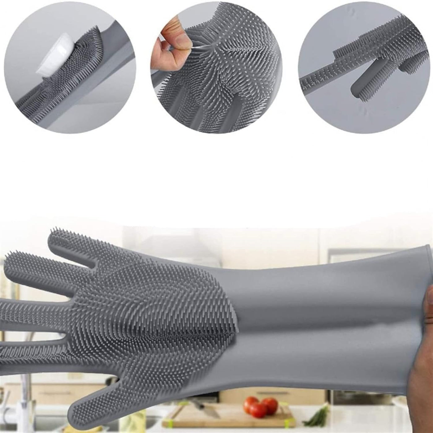 Magic Cleaning Gloves – Heat-Resistant Silicone, 1 Pair