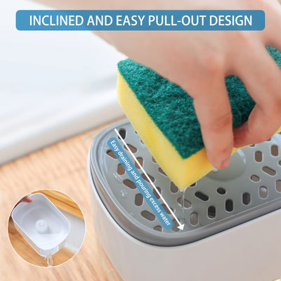 Smart Soap Pump – Refillable 350ml Kitchen Organizer