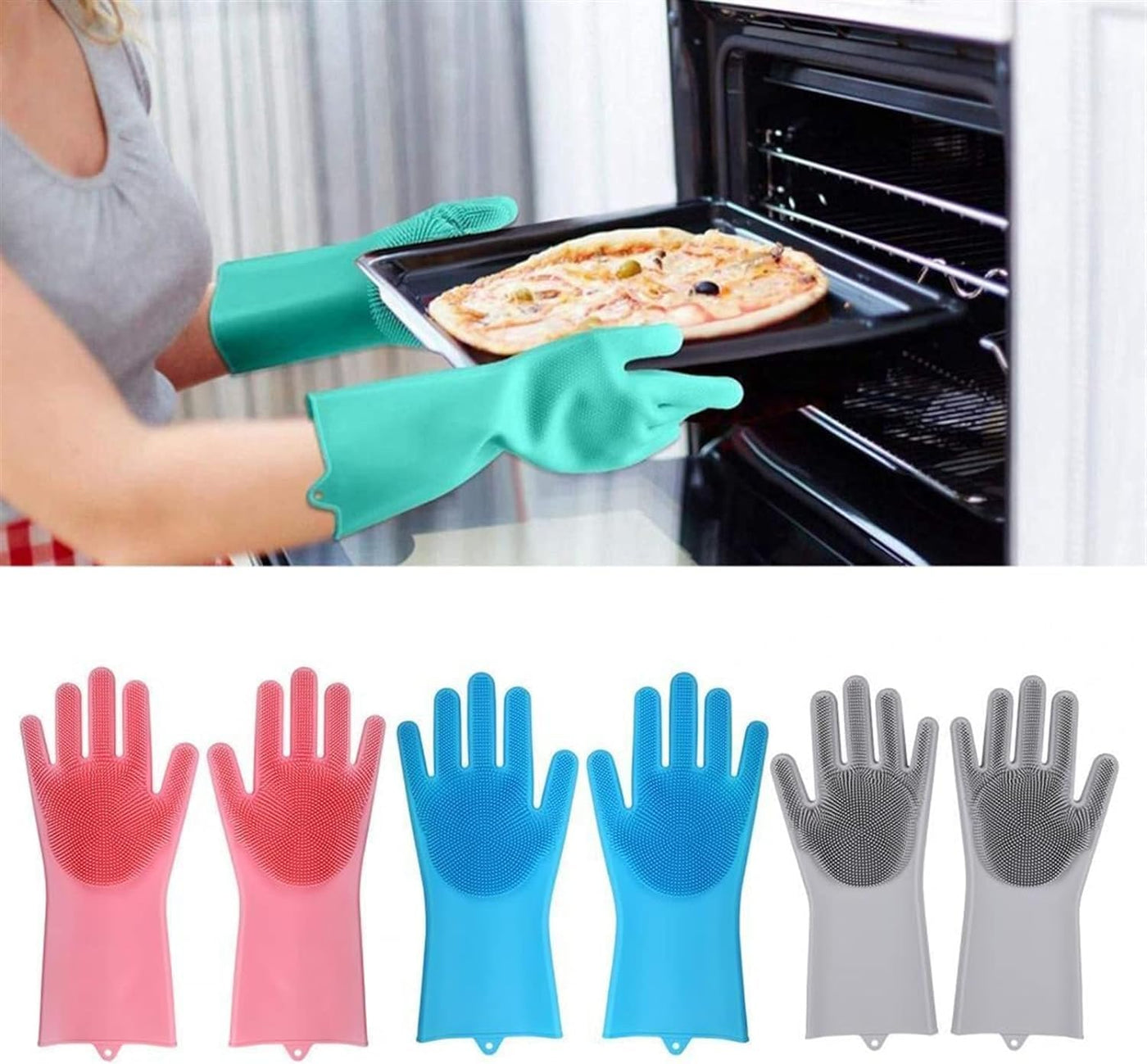 Magic Cleaning Gloves – Heat-Resistant Silicone, 1 Pair